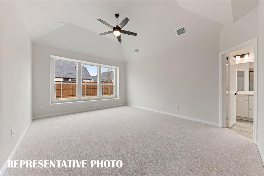 With high ceilings, oversized windows and plush carpeting, this owner's suite was designed for rest and relaxation. REPRESENTATIVE PHOTO With high ceilings, oversized windows and plush carpeting, this owner's suite was designed for rest and relaxation. REPRESENTATIVE PHOTO
