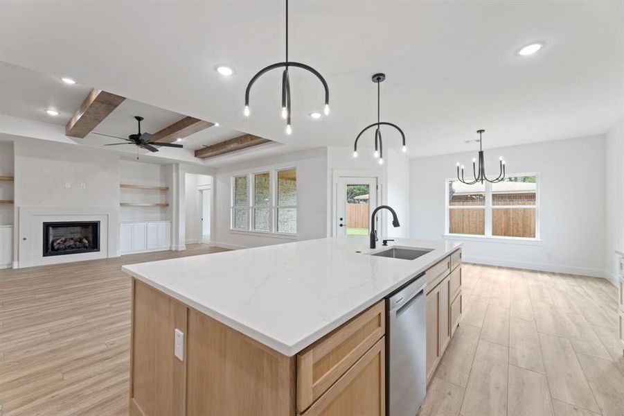 Kitchen featuring a center island