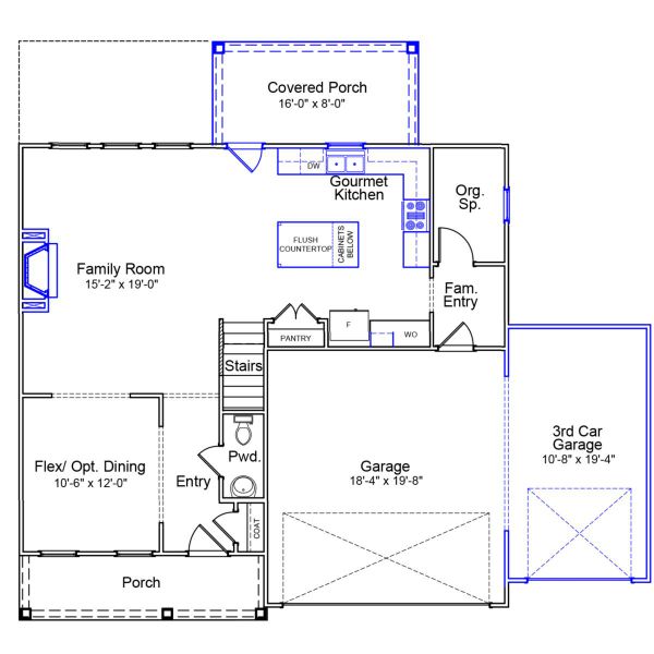 2D floor plan layout of this home in Cornerstone, Anderson, SC (Image 2). 2D floor plan layout of this home in Cornerstone, Anderson, SC (Image 2).