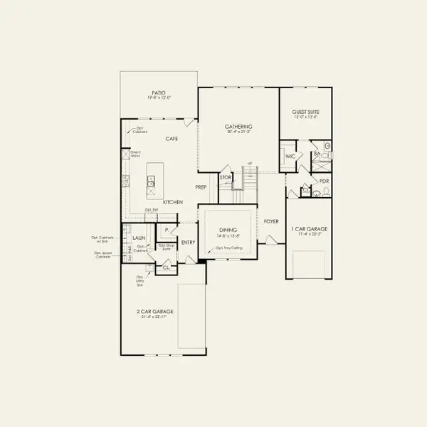 2D floor plan layout for the Stonegate by Pulte Homes in The Retreat at Carolina Ridge, Harrisburg, NC (Image 7).
