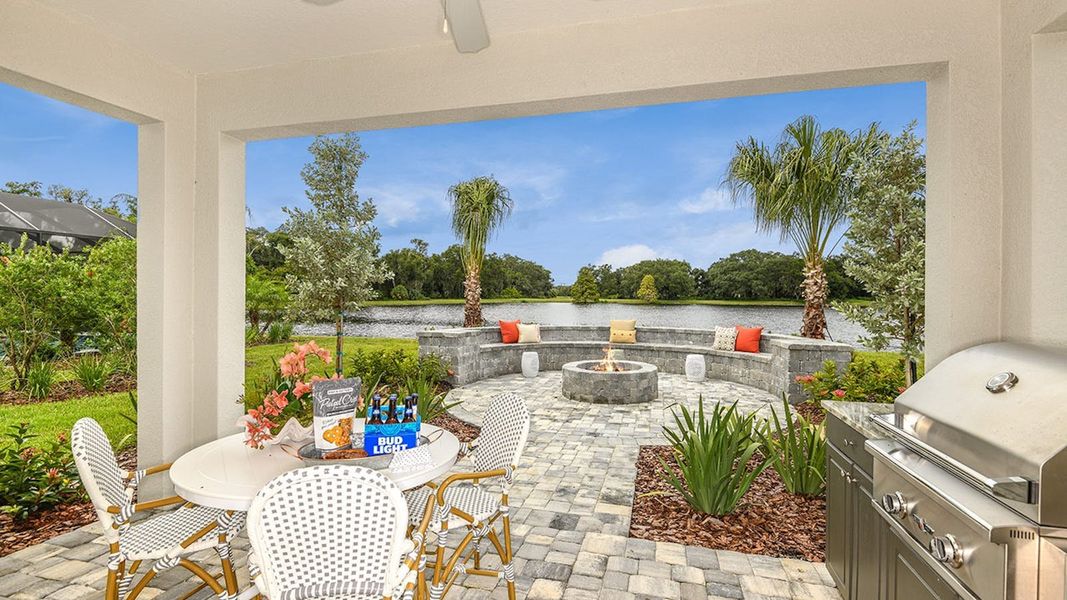 Exterior details and patio area of a home in Grand Park Real Estate and Homes for Sale in Sarasota, FL - Neal Communities, Sarasota (Image 2).
