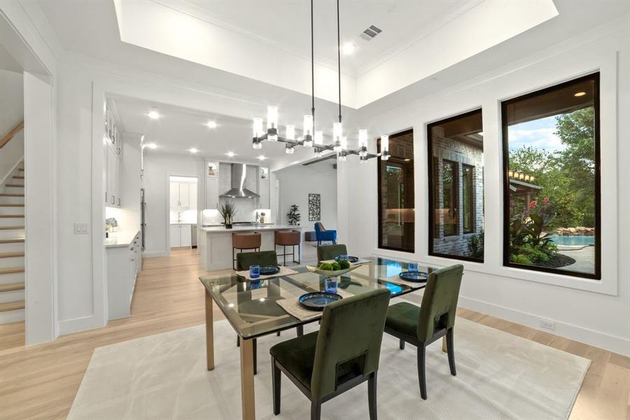 Formal dining room open to kitchen Formal dining room open to kitchen