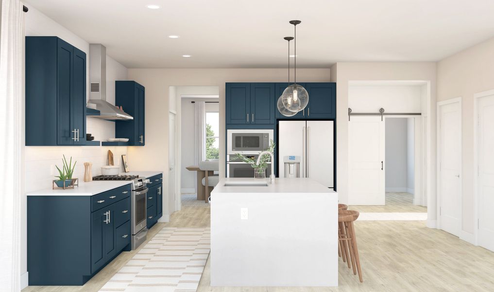 Kitchen with subway tile backsplash