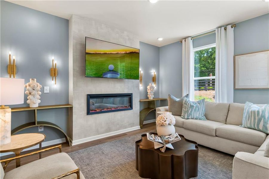 Furnished interior view inside a new home in Abbotts Crossing, Conyers (Image 9). Furnished interior view inside a new home in Abbotts Crossing, Conyers (Image 9).