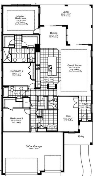 2D floor plan layout of this home in Palm Grove, Lakewood Ranch, FL (Image 5).