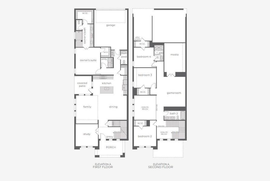 2D floor plan layout for the Cannes by Normandy Homes in Village on Main Street, Frisco, TX (Image 3). 2D floor plan layout for the Cannes by Normandy Homes in Village on Main Street, Frisco, TX (Image 3).