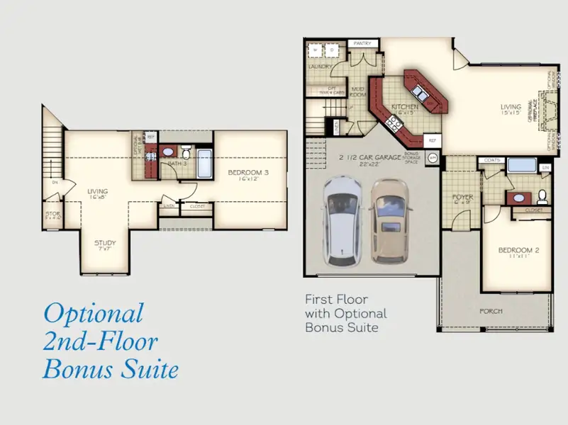 2D floor plan layout for the Portico by Epcon Communities in Courtyards by Carrell, Ocean Isle Beach, NC (Image 6). 2D floor plan layout for the Portico by Epcon Communities in Courtyards by Carrell, Ocean Isle Beach, NC (Image 6).