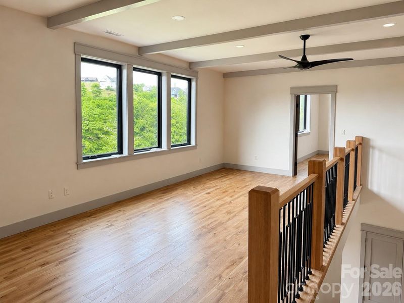 Spacious loft overlooking the great room below