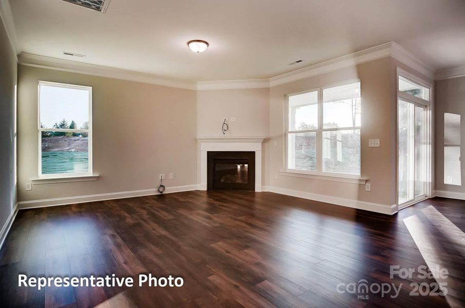 This home will feature a gas fireplace with marble surround.