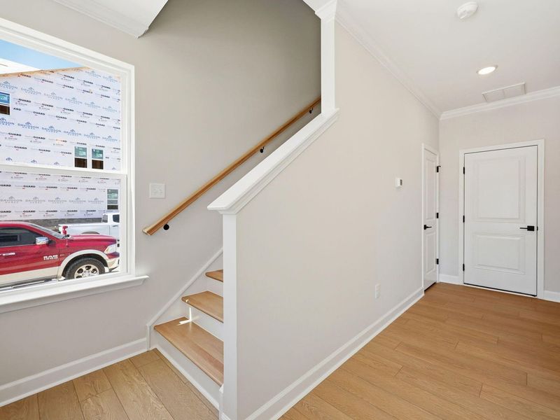 Spacious, unfurnished interior of a new home in Forestville Yard Townhomes, Knightdale (Image 14). Spacious, unfurnished interior of a new home in Forestville Yard Townhomes, Knightdale (Image 14).