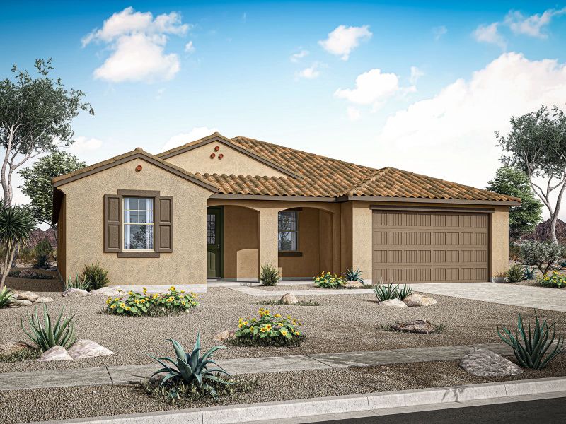 Representative exterior photo of a completed home built from the Currant by Mattamy Homes in White Tank Vistas, Waddell, AZ (Image 4).