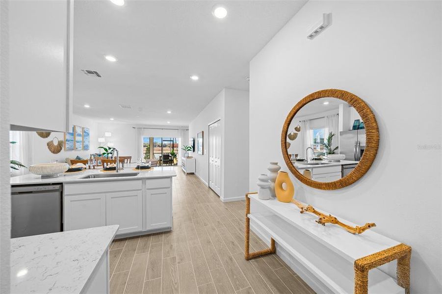 Furnished interior view inside a new home in Pioneer Ranch: Pioneer Ranch 50's, Ocala (Image 12).