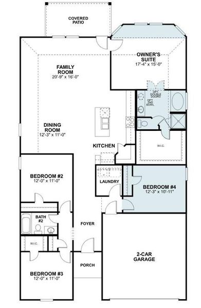 2D floor plan layout of this home in Hallimore Ranch, Rosenberg, TX (Image 4).