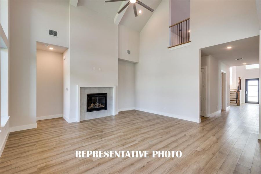 Featuring beautiful flooring, high ceilings and an overlook from the game room, the entire family will love everything this family has to offer! REPRESENTATIVE PHOTO.