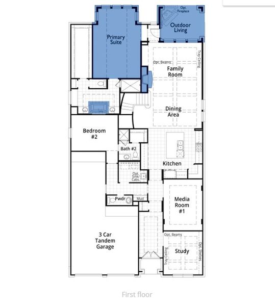 2D floor plan layout of this home in Mosaic: Classic Series - 50ft. Lots, Celina, TX (Image 4). 2D floor plan layout of this home in Mosaic: Classic Series - 50ft. Lots, Celina, TX (Image 4).