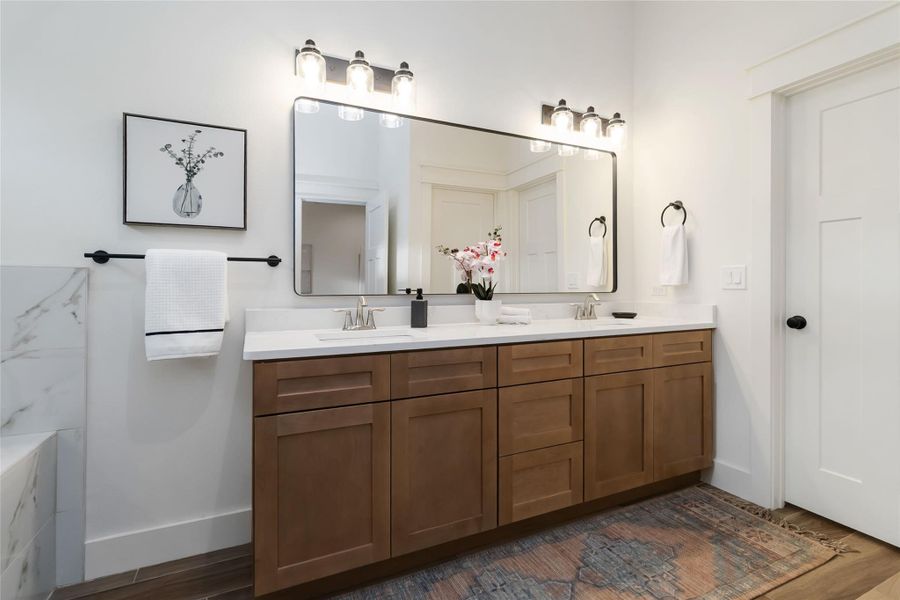 Primary ensuite with double vanity Primary ensuite with double vanity