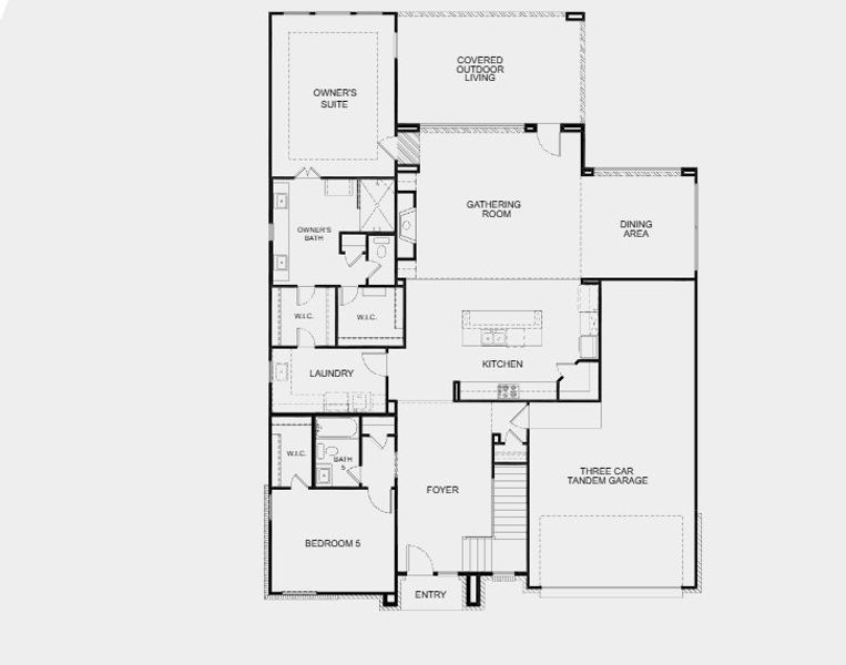 2D floor plan layout for the Regatta by Taylor Morrison in Ryehill, Rosenberg, TX (Image 5).