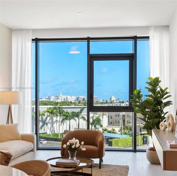 Furnished interior view inside a new home in , Miami Beach (Image 9). Furnished interior view inside a new home in , Miami Beach (Image 9).