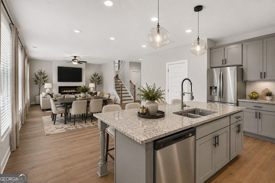 Furnished interior view inside a new home in The Fairways at Mirror Lake, Villa Rica (Image 26).