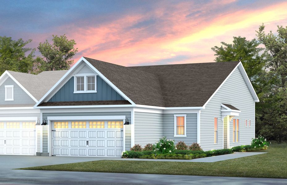 Representative exterior photo of a completed home built from the Cranbrook by Del Webb in Carolina Overlook, Clayton, NC (Image 19). Representative exterior photo of a completed home built from the Cranbrook by Del Webb in Carolina Overlook, Clayton, NC (Image 19).