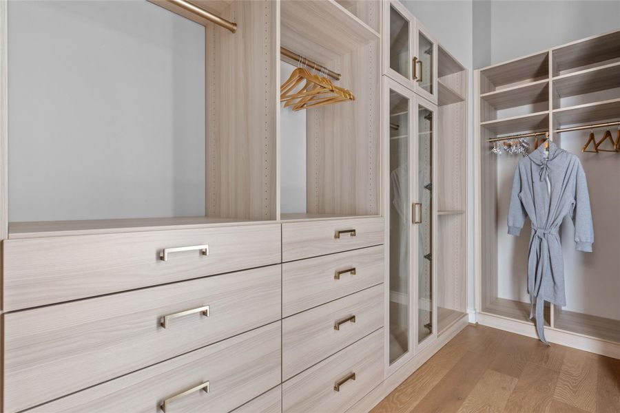 One of three primary closets.