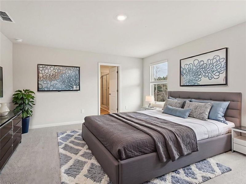 Furnished interior view inside a new home in Creekside at Oxford Park, Fairburn (Image 3). Furnished interior view inside a new home in Creekside at Oxford Park, Fairburn (Image 3).