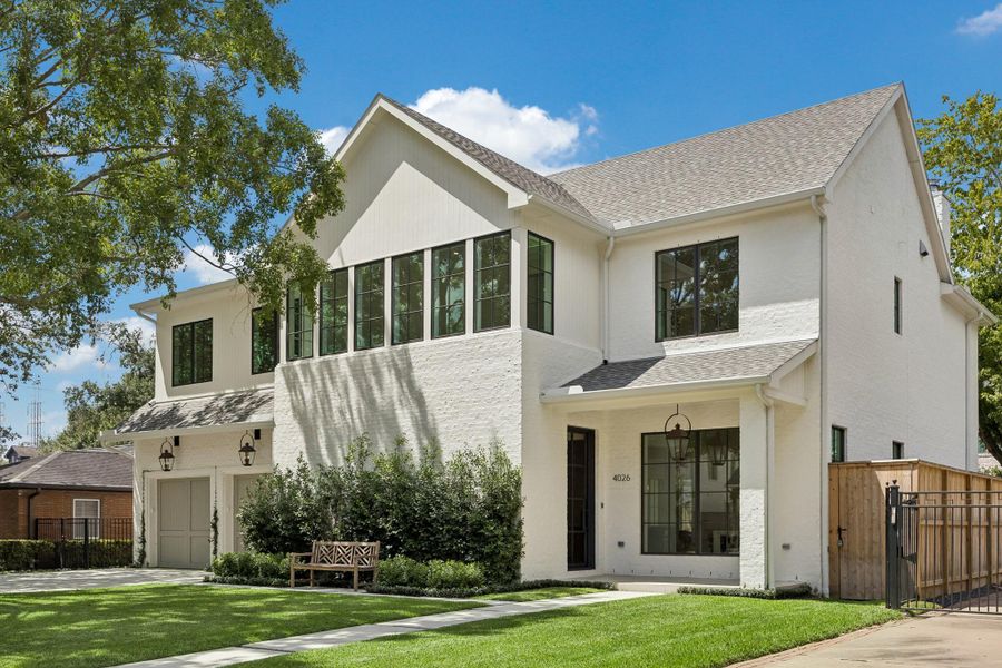 Front exterior of a new home in , Houston, TX, highlighting curb appeal (Image 1). Front exterior of a new home in , Houston, TX, highlighting curb appeal (Image 1).
