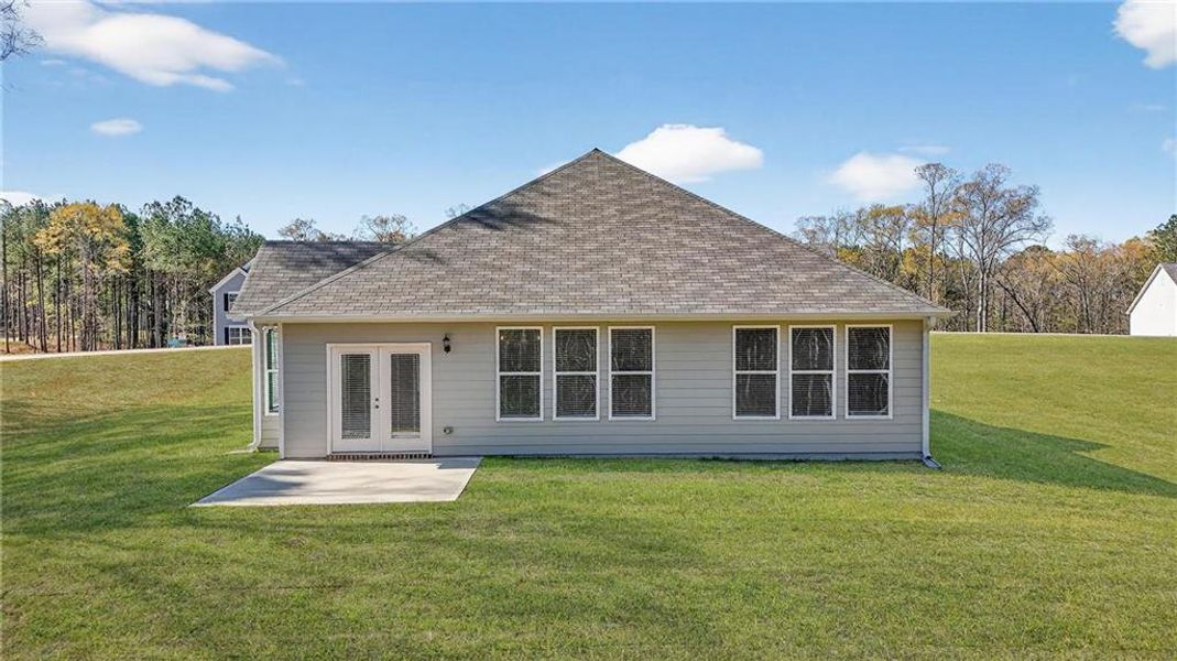 Exterior details and patio area of a home in , Gray (Image 13).