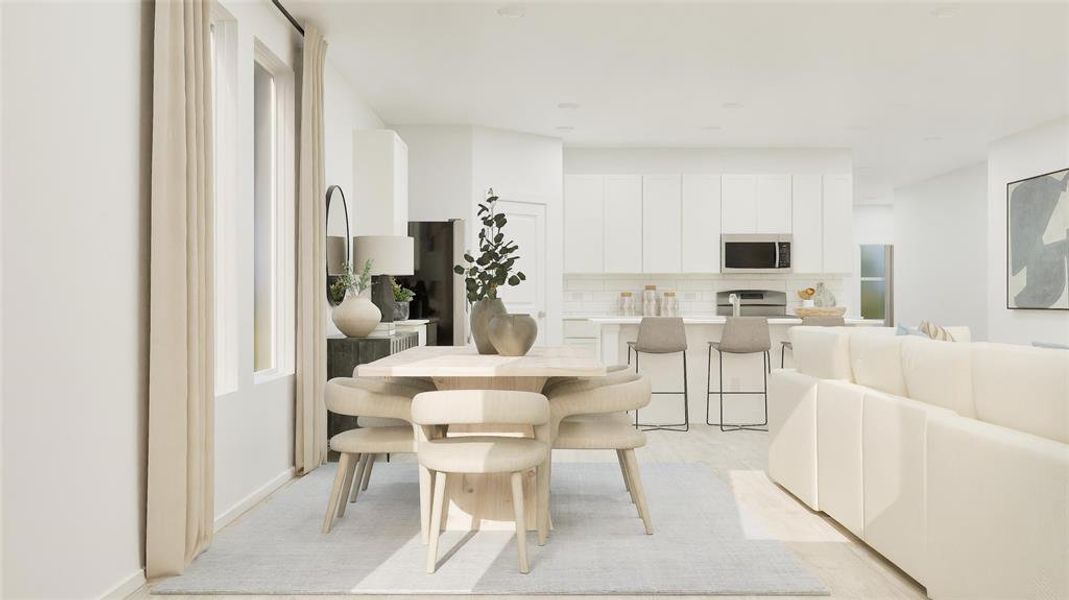 Dining area with baseboards Dining area with baseboards