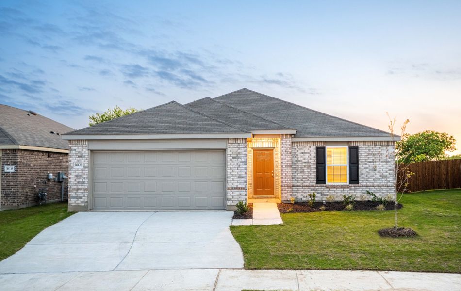 The Eastgate, a one-story home with 2 car garage, shown with Home Exterior N