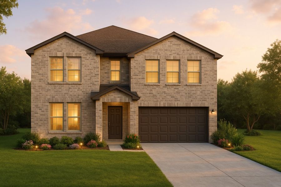 Representative exterior photo of a completed home built from the Ebony II Trinity Grove Signature by Brohn Homes in Trinity Grove, Spring, TX (Image 15).