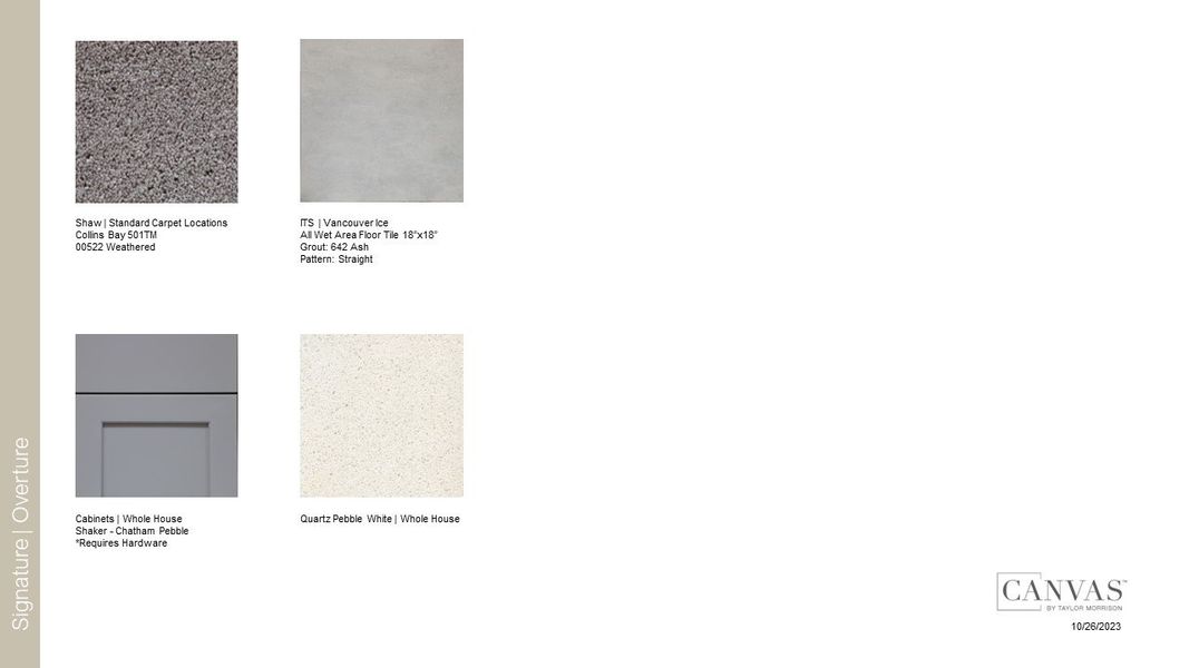 Sample of building materials used in homes in Vinterra Townhomes, Nokomis (Image 13).