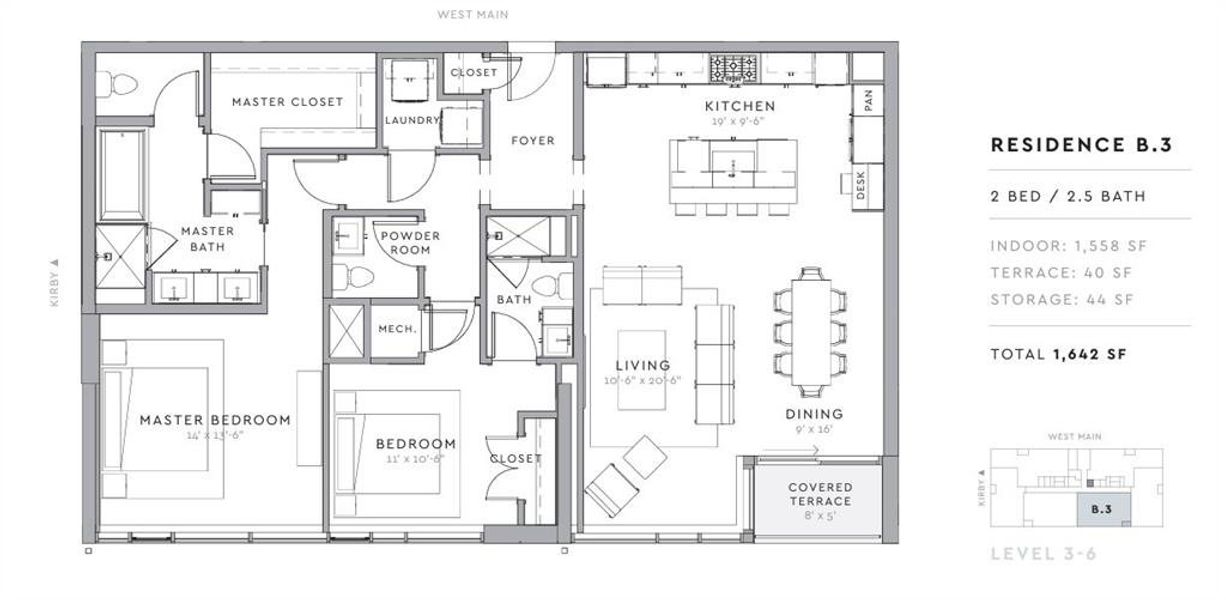 Stylish front entry elevation of The Westmore.  The Westmore is a brilliant collaboration between Mirador Group and Pelican Builders, offering lock-and-leave luxury in one of Houston's most coveted neighborhoods.