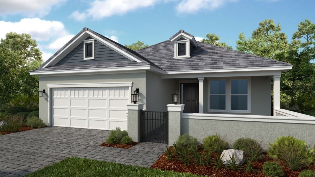 Representative exterior photo of a completed home built from the Marino by Taylor Morrison in Esplanade at McKinnon Groves, Winter Garden, FL (Image 18).