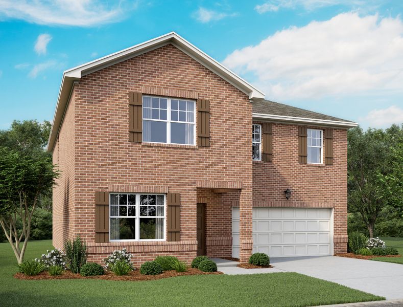 Front exterior of a new home in Cattleman's Crossing, Fort Worth, TX, highlighting curb appeal (Image 1).