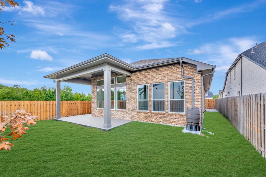 Exterior details and patio area of a home in COLTON - Reserve Collection, Todd Mission (Image 4).