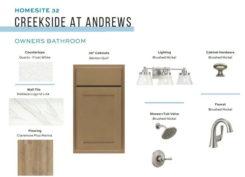 Sample of building materials used in homes in Creekside at Andrews, Summerville (Image 29). Sample of building materials used in homes in Creekside at Andrews, Summerville (Image 29).