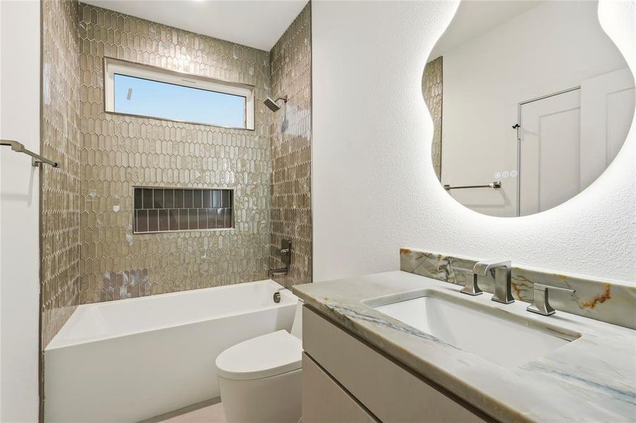 Furnished interior view inside a new home in , Dallas (Image 11).