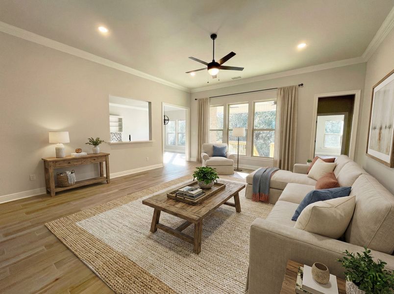 Front exterior of a new home in Iron Rock, Cantonment, FL, highlighting curb appeal (Image 4).