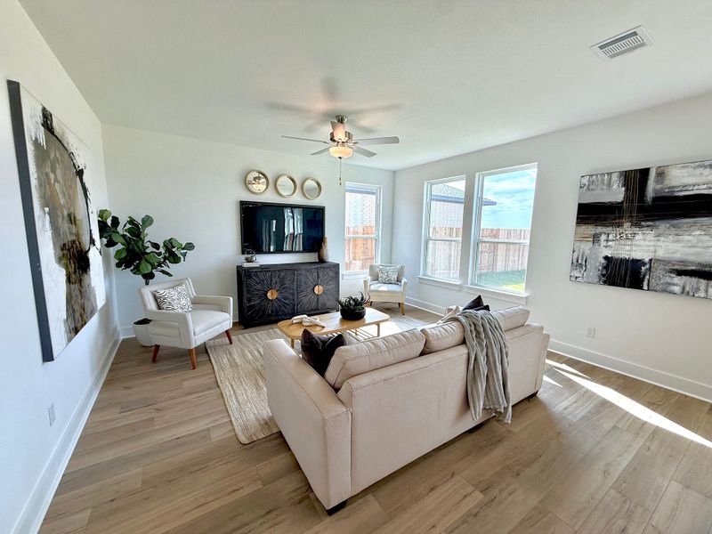 Furnished interior view inside a new home in Freedom at Anthem, Kyle (Image 9). Furnished interior view inside a new home in Freedom at Anthem, Kyle (Image 9).
