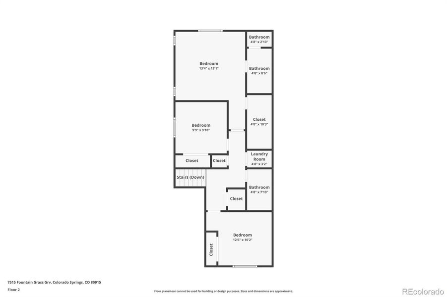 2D floor plan layout of this home in Urban Collection at Palmer Village, Colorado Springs, CO (Image 3).