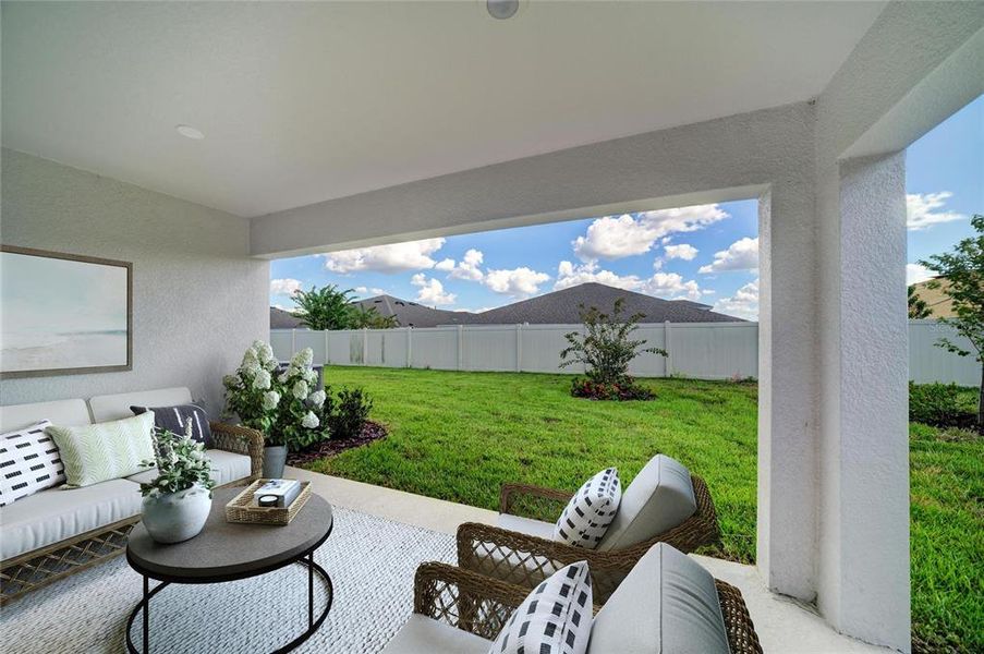 Exterior details and patio area of a home in Crosswind Point, Parrish (Image 3).