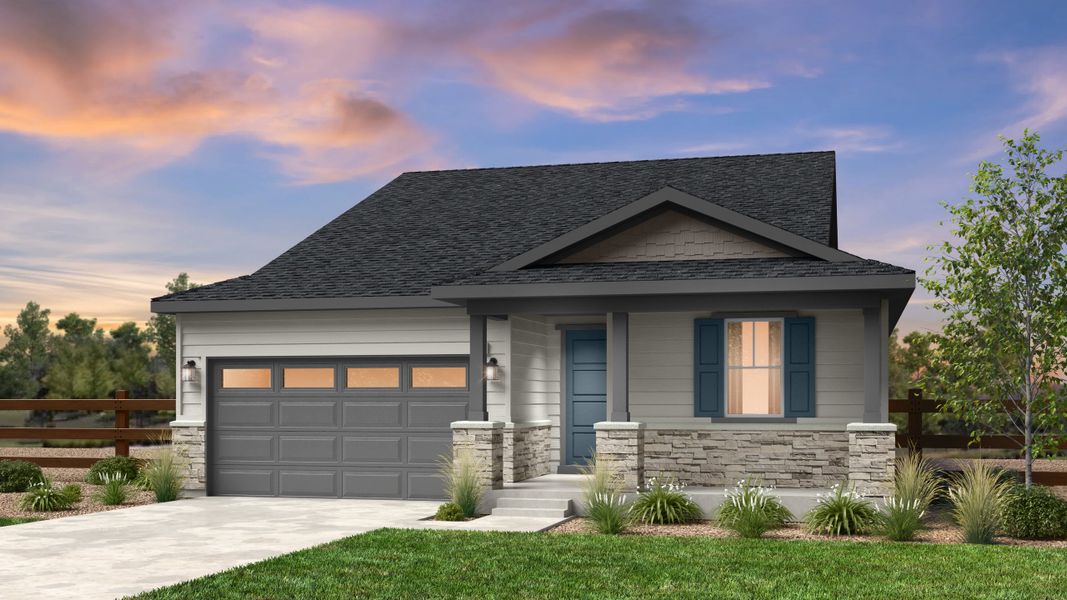 Representative exterior photo of a completed home built from the Boulder by Taylor Morrison in The Town Collection at Independence, Elizabeth, CO (Image 18).