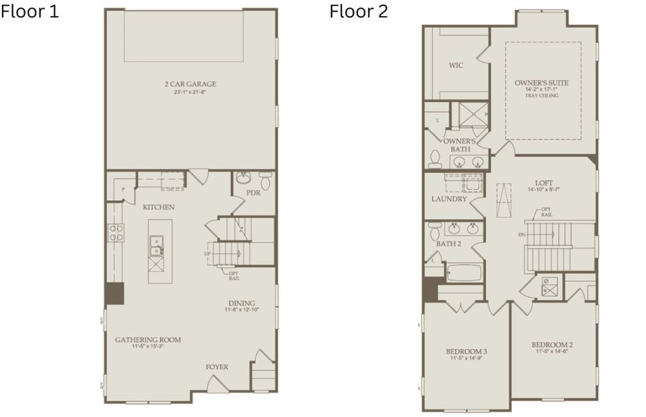 2D floor plan layout of this home in Exchange at 401, Raleigh, NC (Image 4).