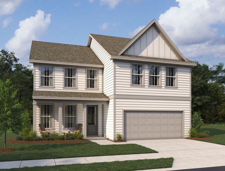 Representative exterior photo of a completed home built from the Buckley by Ashton Woods in Eastlyn Crossing - Single Family, Flowery Branch, GA (Image 2).