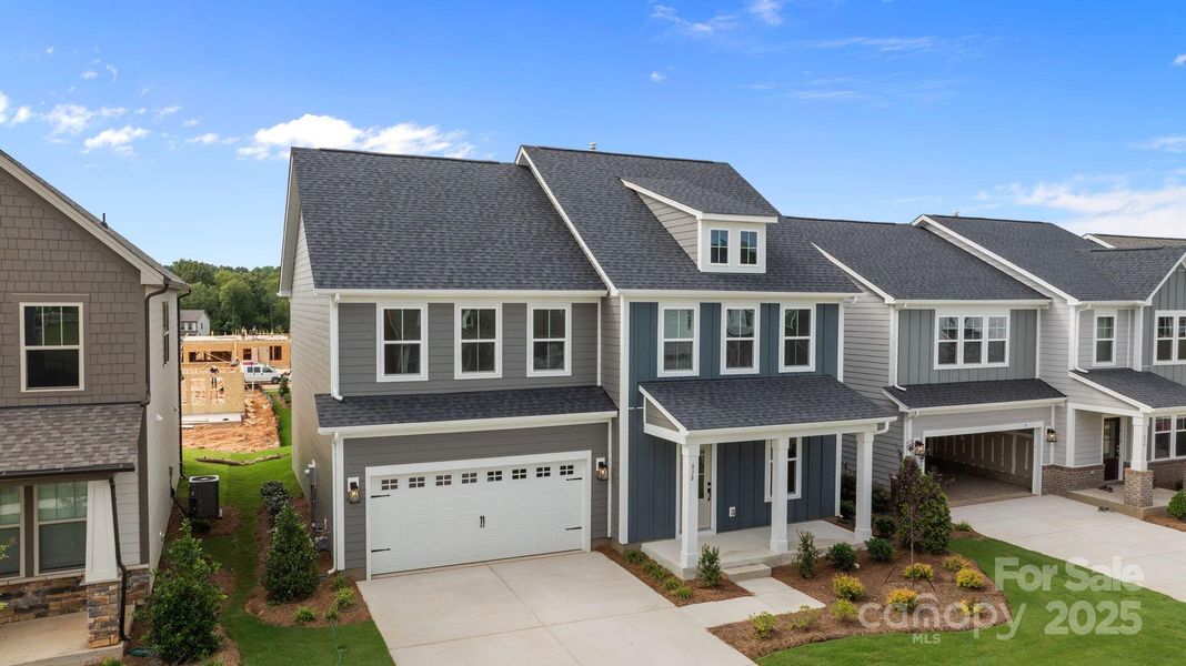 Front exterior of a new home in Lakeside Glen, York, SC, highlighting curb appeal (Image 1).
