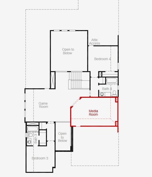 2D floor plan layout of this home in Painted Tree, McKinney, TX (Image 5).