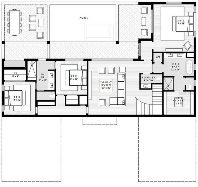 2D floor plan layout of this home in , Clermont, FL (Image 3).