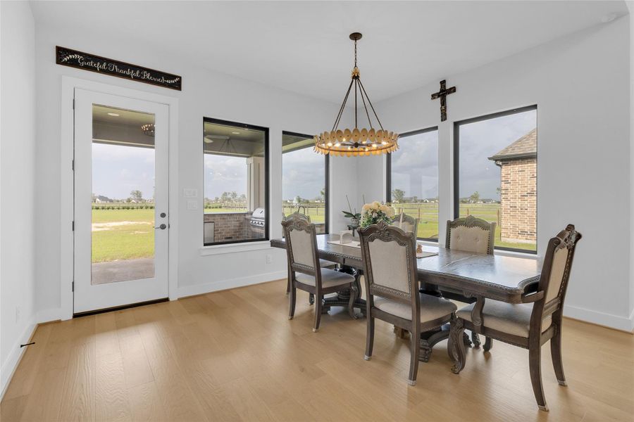 Dining area with beautiful natural lighting.