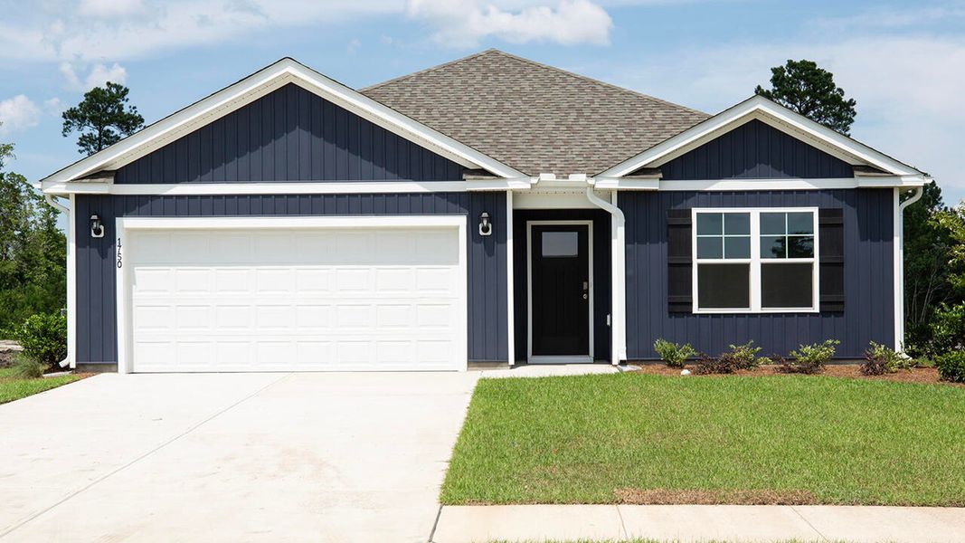 Front exterior of a new home in Halls Landing, Bolivia, NC, highlighting curb appeal (Image 1).